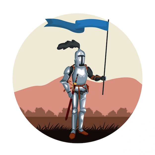 Icono de ronda guerrero medieval