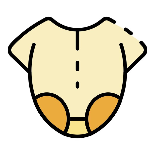 Icono de ropa de bebé Contorno ropa de bebé vector icono color plano aislado