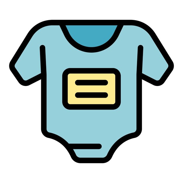Icono de ropa nueva para bebé Esquema Icono de vector de ropa nueva para bebé para diseño web aislado en color plano de fondo blanco