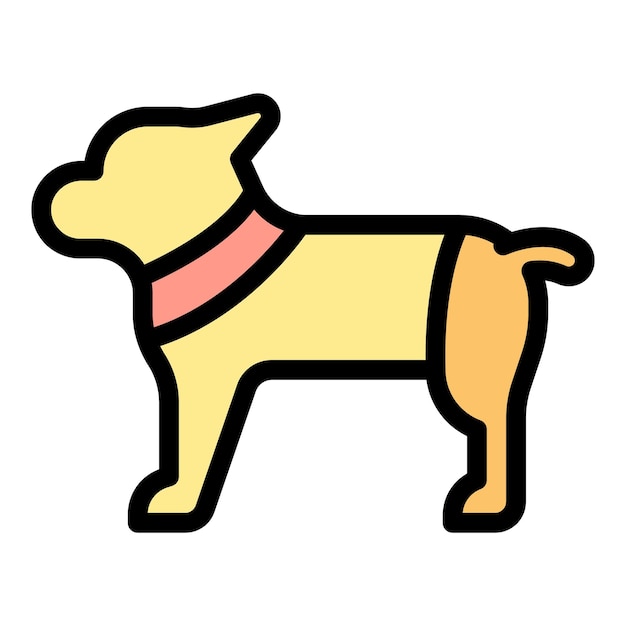 El icono de la ropa de perro es un icono vectorial de ropa de perro de contorno de color plano aislado