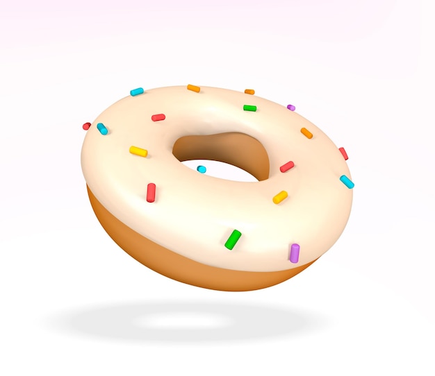 icono de rosquilla 3d ilustración de vector aislado de las rosquillas 3d
