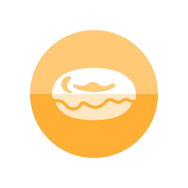 Vector icono de rosquilla en estilo de círculo de color plano panadería de alimentos bocadillo dulce celebración salpicaduras esmaltadas