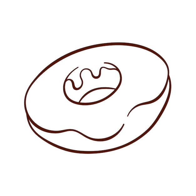 Icono de rosquilla simple en línea logotipo de estilo artístico para menú de panadería restaurante café diseño ilustración vectorial