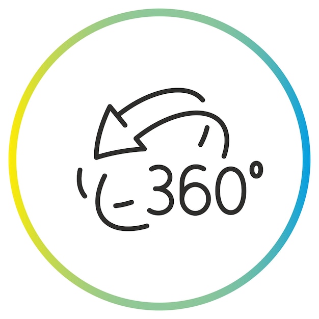 icono de rotación de 360 grados