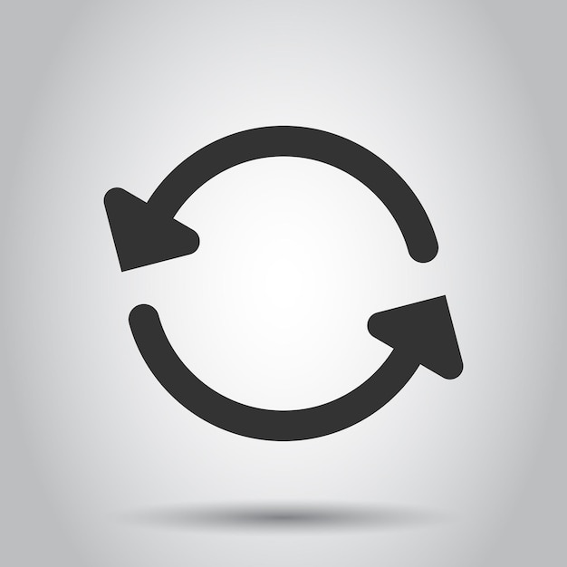 Icono de rotación de flecha en estilo transparente Ilustración vectorial de acción de sincronización en un fondo aislado Concepto comercial del botón Actualizar