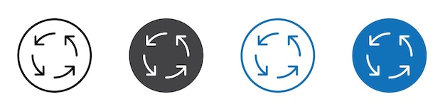 Ícono de rotación Signo del logotipo en contorno de línea delgada