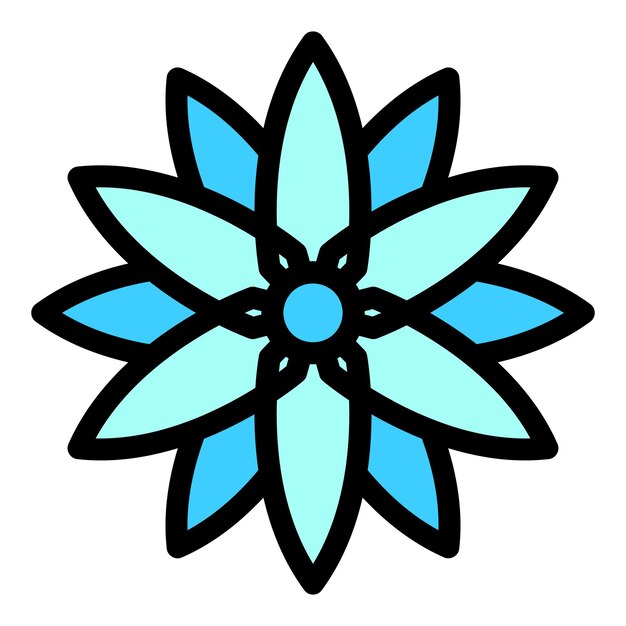 Icono de rotador de cuchillas puntiagudas Contorno de cuchillas puntiagudas rotador vector icono color plano aislado