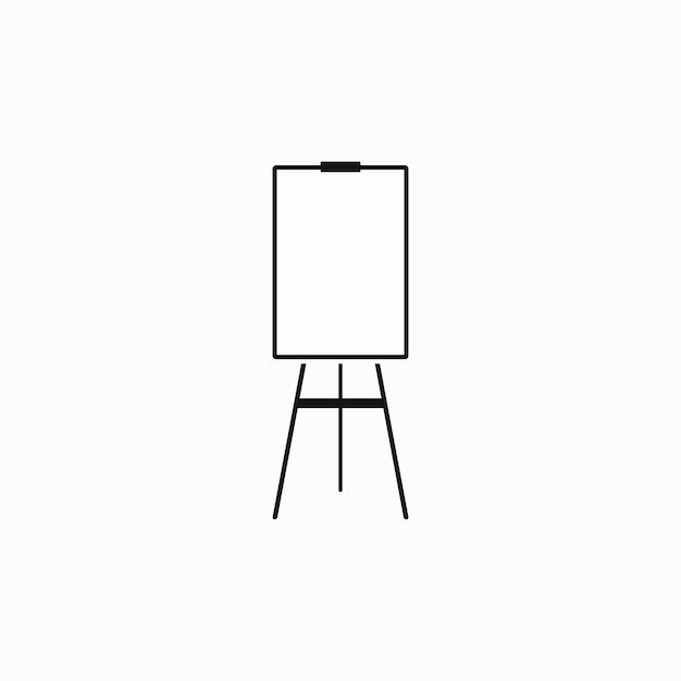 Icono de rotafolio en blanco de forma sencilla sobre un fondo blanco