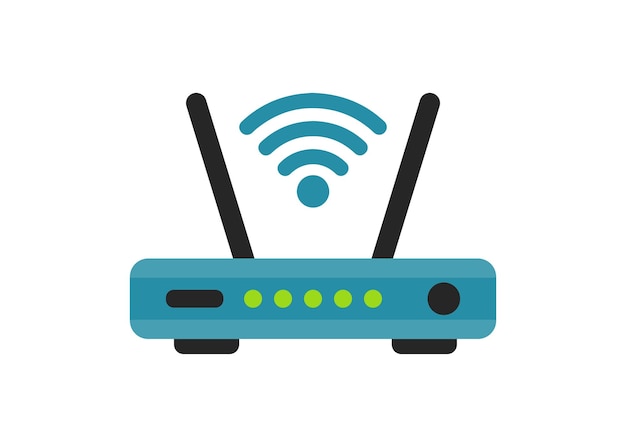 Icono de router Wi-Fi en estilo plano Módem con señal Wi-Fi icono vectorial plano para aplicaciones y sitios web