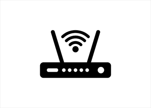 Icono de router Wi-Fi Módem con icono de señal Wi-Fi para aplicaciones y sitios web
