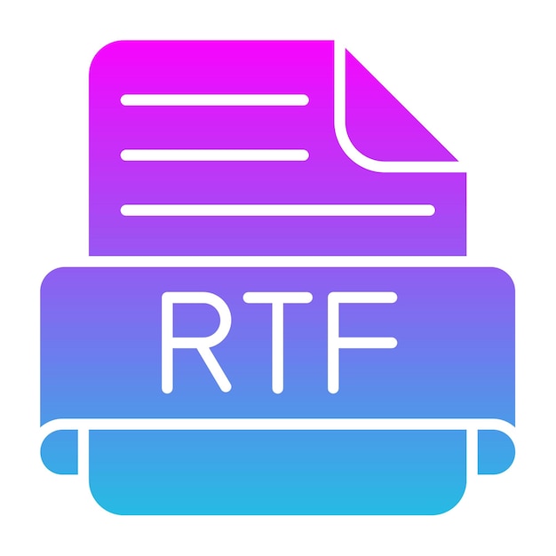 Vector icono de rtf (en inglés)