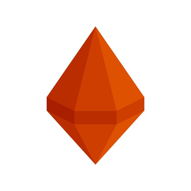 Icono de rubí Ilustración plana del icono de vector de rubí aislado sobre fondo blanco