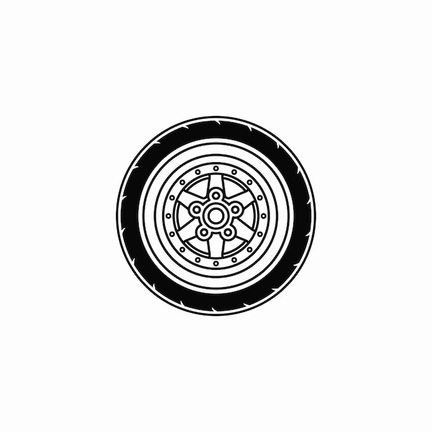 Ícono de la rueda del automóvil Ilustración vectorial