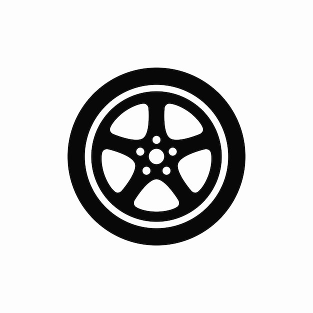 Ícono de la rueda del automóvil Ilustración vectorial
