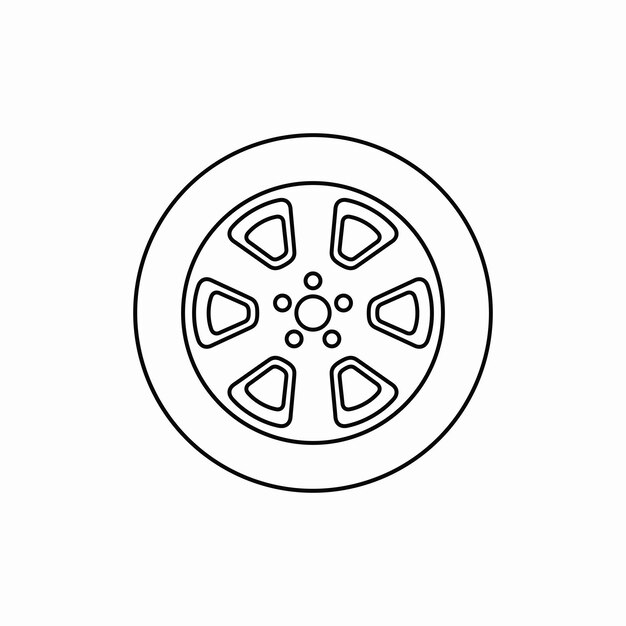 Ícono de la rueda del automóvil Ilustración vectorial