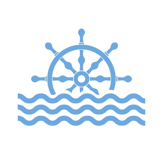 Icono de rueda de barco Ilustración vectorial