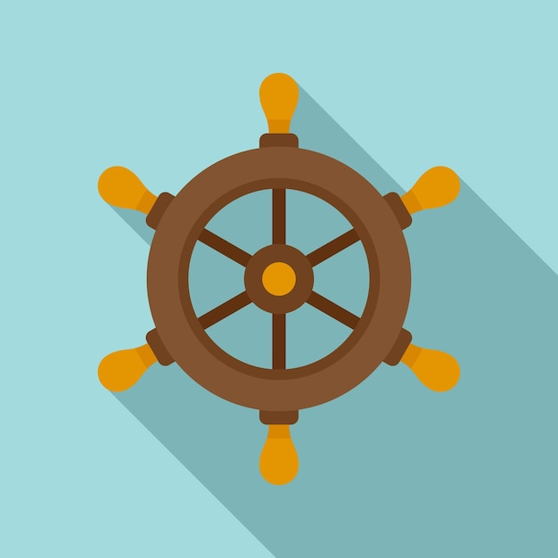 Vector icono de rueda de barco de la marina ilustración plana del icono de vector de rueda de barco de la marina para diseño web