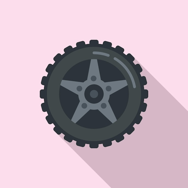 Icono de rueda de coche Ilustración plana del icono de vector de rueda de coche para diseño web