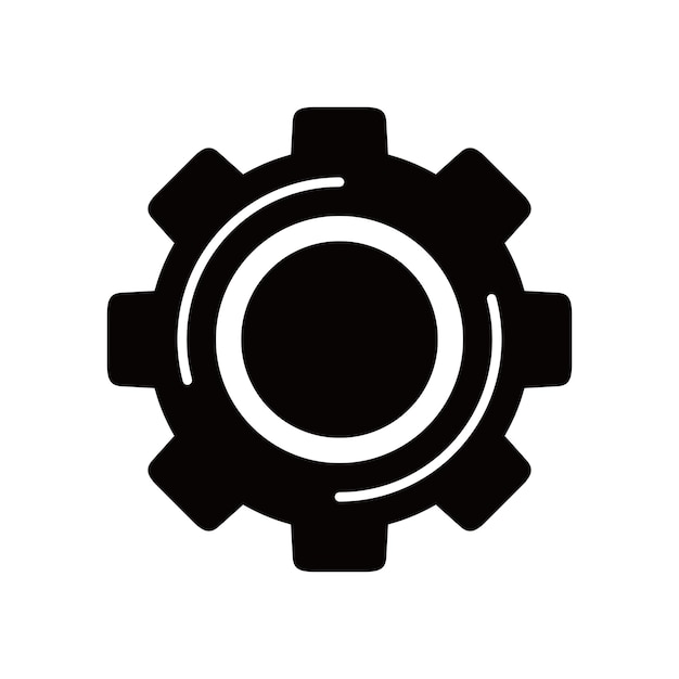 Icono de rueda dentada en diseño plano de moda signo y símbolo de reparación