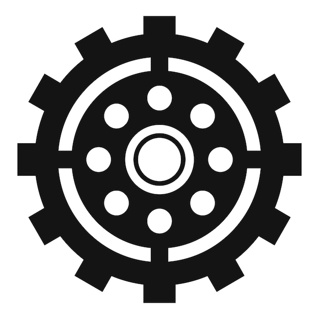 Icono de rueda dentada de reloj roto Ilustración simple del icono de vector de rueda dentada de reloj roto para web