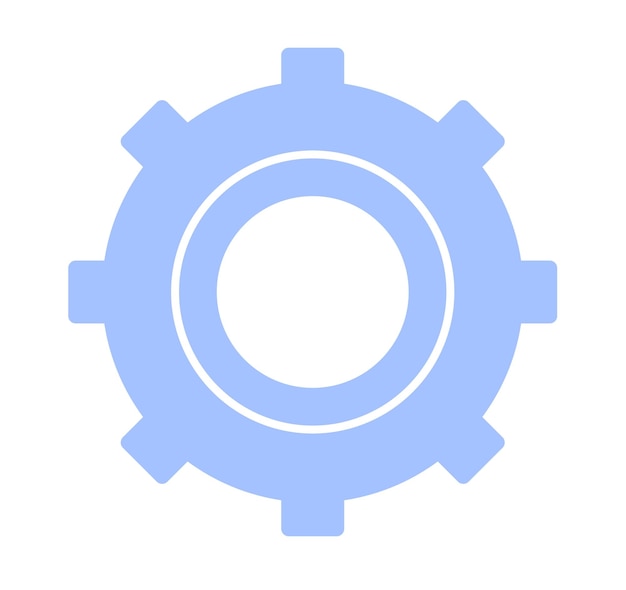 El icono de la rueda de engranaje aislado es una ilustración de diseño gráfico vectorial