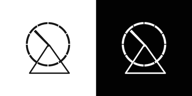 Icono de la rueda del hámster Conjunto de logotipos vectoriales de línea negra