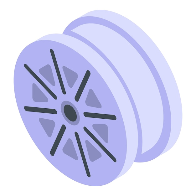 Icono de rueda sin neumático Isométrico de rueda sin icono de vector de neumático para diseño web aislado sobre fondo blanco