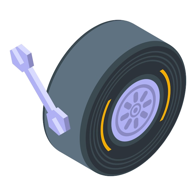 Icono de rueda de pista vector isométrico carrera de coches circuito de carretera