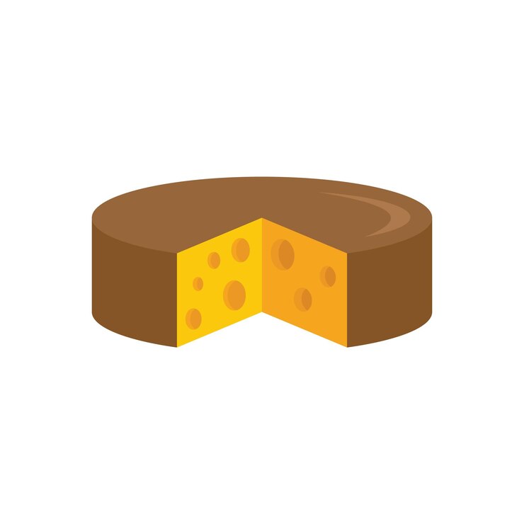 Vector icono de rueda de queso ilustración plana del icono de vector de rueda de queso para diseño web aislado