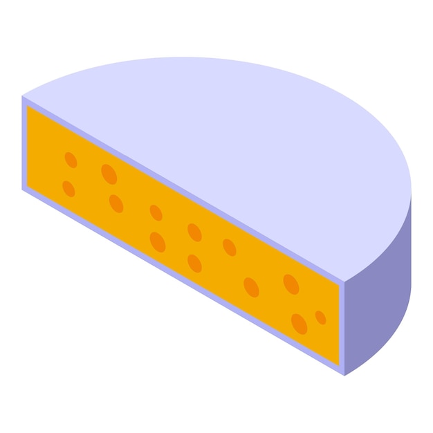 Icono de rueda de queso Isométrico de icono de vector de rueda de queso para diseño web aislado sobre fondo blanco