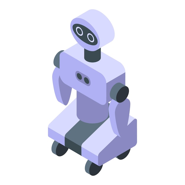 Icono de rueda de robot vector isométrico Smart tech Future bot