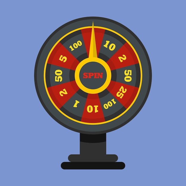 Icono de rueda de ruleta Ilustración plana del icono de vector de rueda de ruleta para web