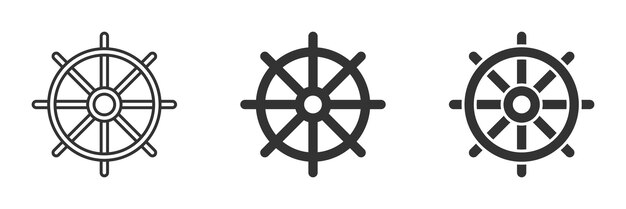 Icono de las ruedas del barco Ilustración vectorial