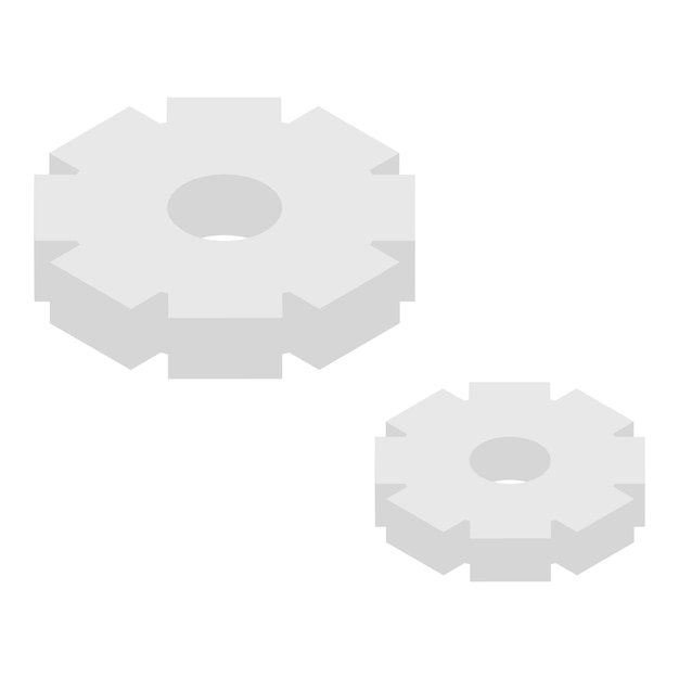 Icono de ruedas dentadas Isométrica de icono de vector de ruedas dentadas para diseño web aislado sobre fondo blanco