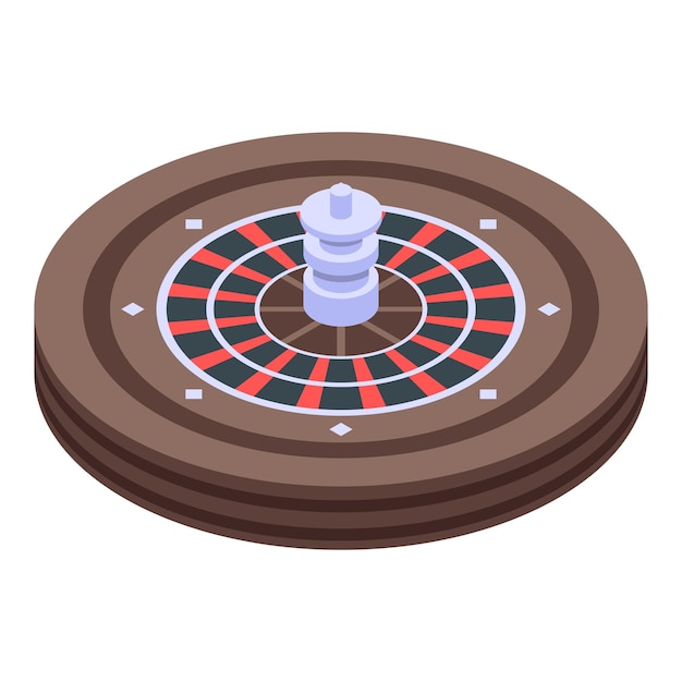 Icono de ruleta de casino Isométrico de icono de vector de ruleta de casino para diseño web aislado sobre fondo blanco