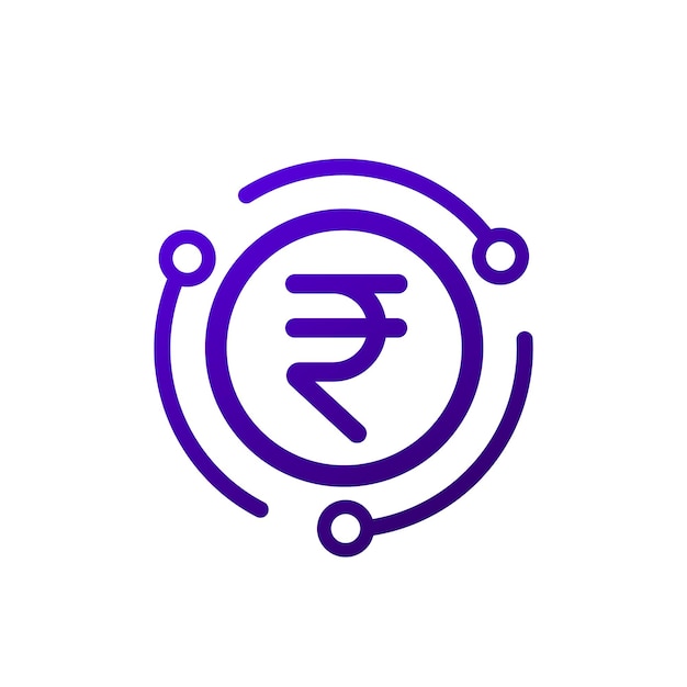El icono de la rupia digital eINR es el vector de la moneda india.