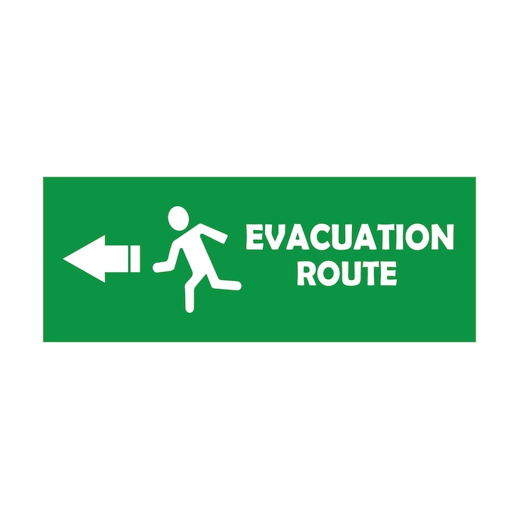 Vector icono de ruta de evacuación de emergencia
