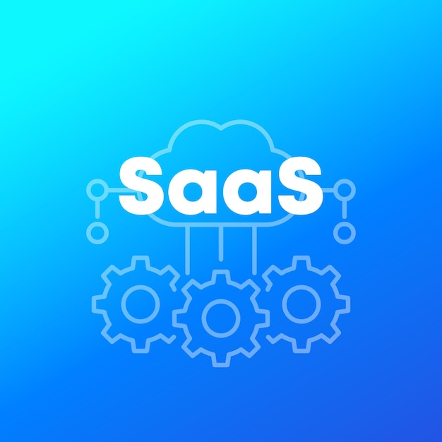 Icono de Saas Software como vector de servicio