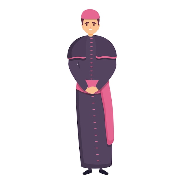 Vector icono de sacerdote catolicismo caricatura de icono de vector de sacerdote catolicismo para diseño web aislado sobre fondo blanco