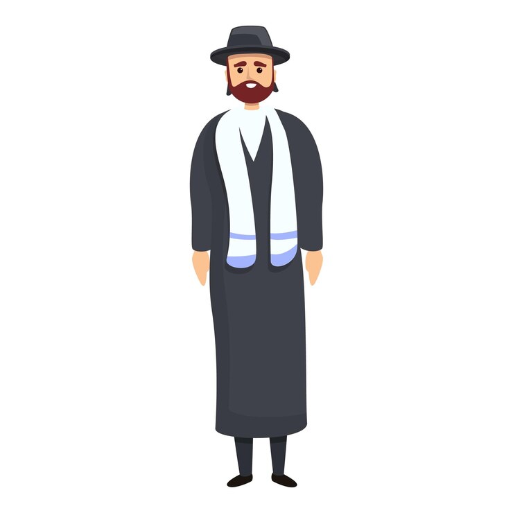 Vector icono de sacerdote judío caricatura de icono de vector de sacerdote judío para diseño web aislado sobre fondo blanco