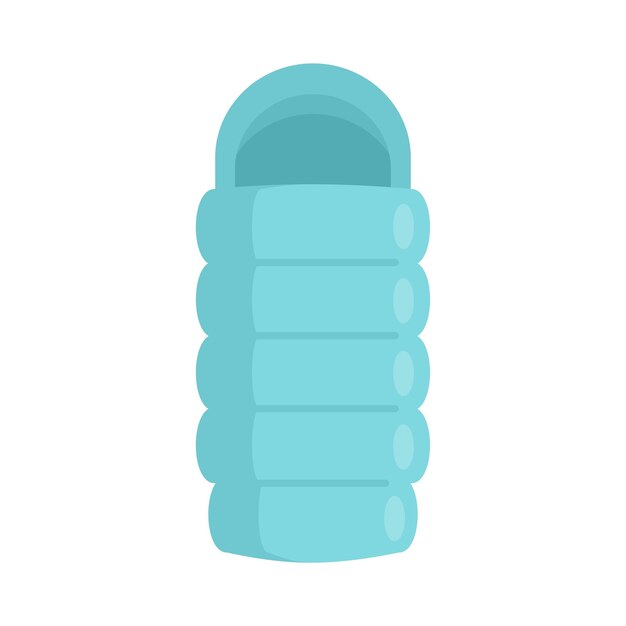Icono de saco de dormir de aventura Ilustración plana del icono de vector de saco de dormir de aventura aislado sobre fondo blanco
