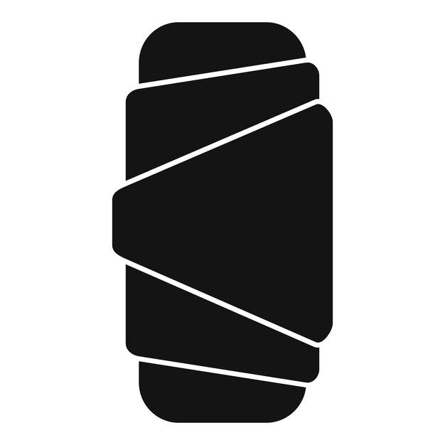 Icono de saco de dormir de glifo negro que representa el equipo de acampada