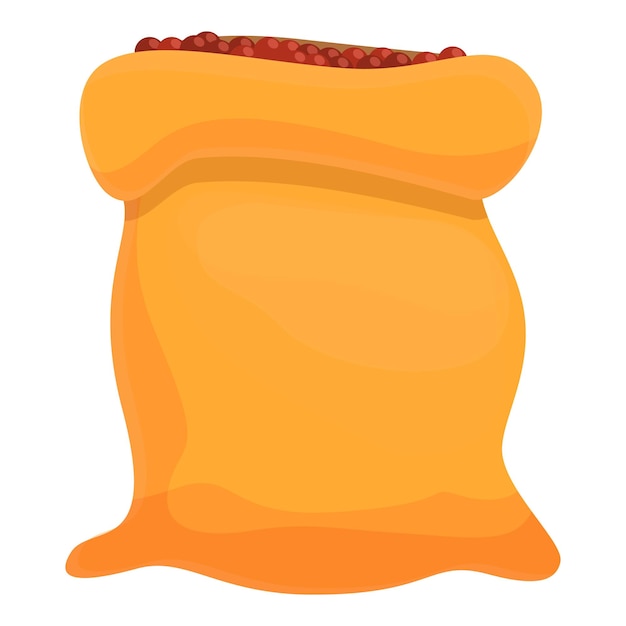 Icono de saco de grano de café completo Icono vectorial del saco de frijol de café completo para el diseño web aislado sobre fondo blanco
