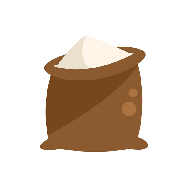 Icono de saco de harina vector plano Alimentos orgánicos Eco granja aislada