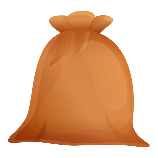Icono de saco de material textil caricatura de icono de vector de saco de material textil para diseño web aislado sobre fondo blanco