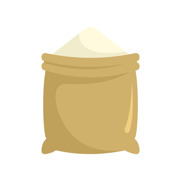 Icono de saco de polvo de construcción Ilustración plana del icono de vector de saco de polvo de construcción aislado sobre fondo blanco