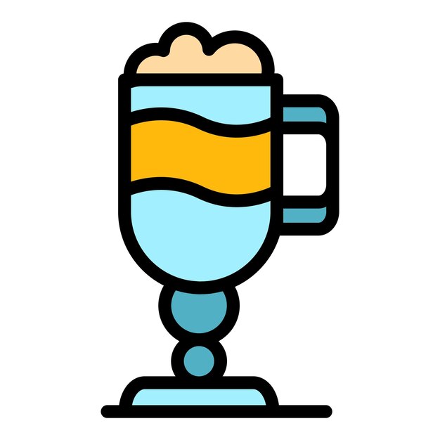 Icono de sacudida de latte Contorno del icono vectorial de sacudido de latte color plano aislado