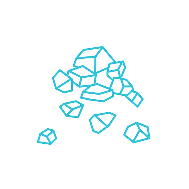 Icono de sal mineral sólida aislado sobre un fondo blanco del conjunto de iconos azules
