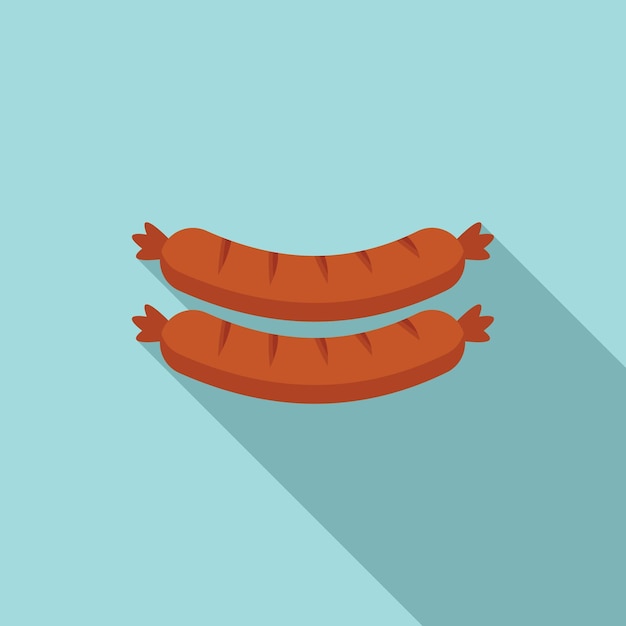 Icono de salchicha Bbq Ilustración plana del icono de vector de salchicha Bbq para diseño web