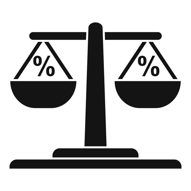 Icono de saldo porcentual de impuestos Ilustración simple del icono de vector de saldo porcentual de impuestos para diseño web aislado sobre fondo blanco